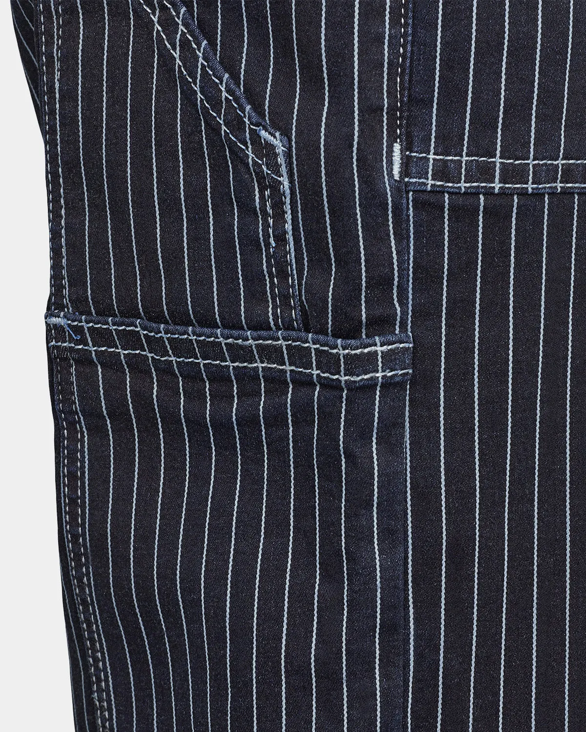 ANETTSW TROUSERS - Dark Blue striped