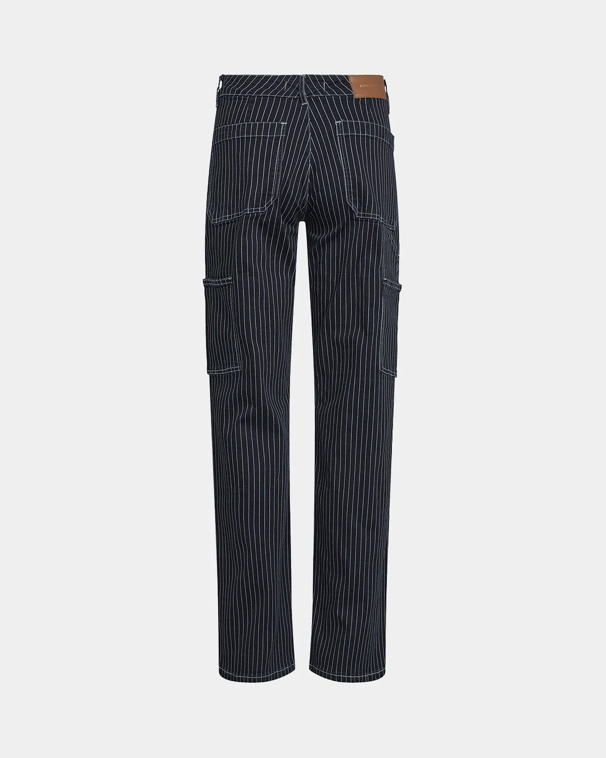 ANETTSW TROUSERS - Dark Blue striped