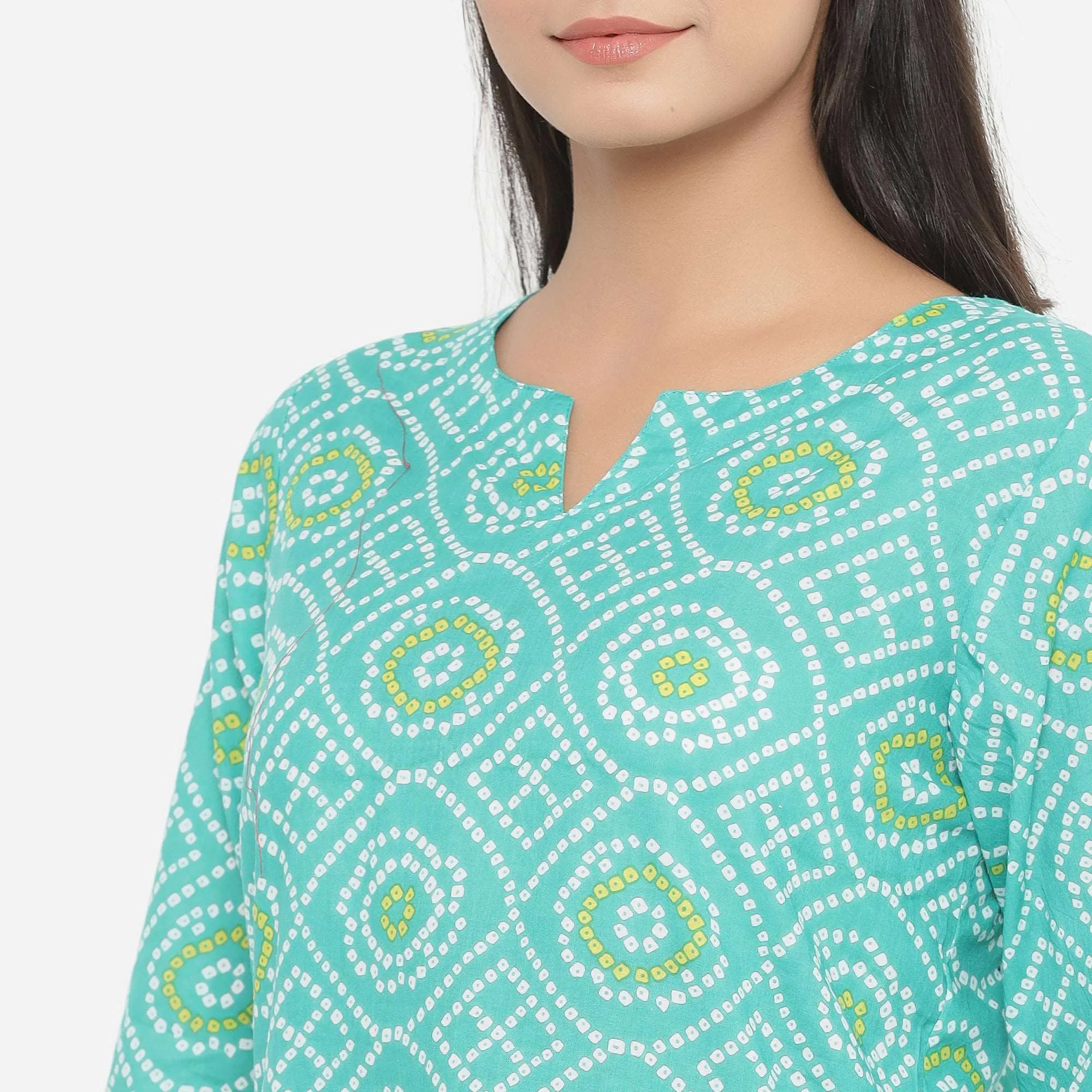 Bandhani On Sea Green Loungewear Top Set
