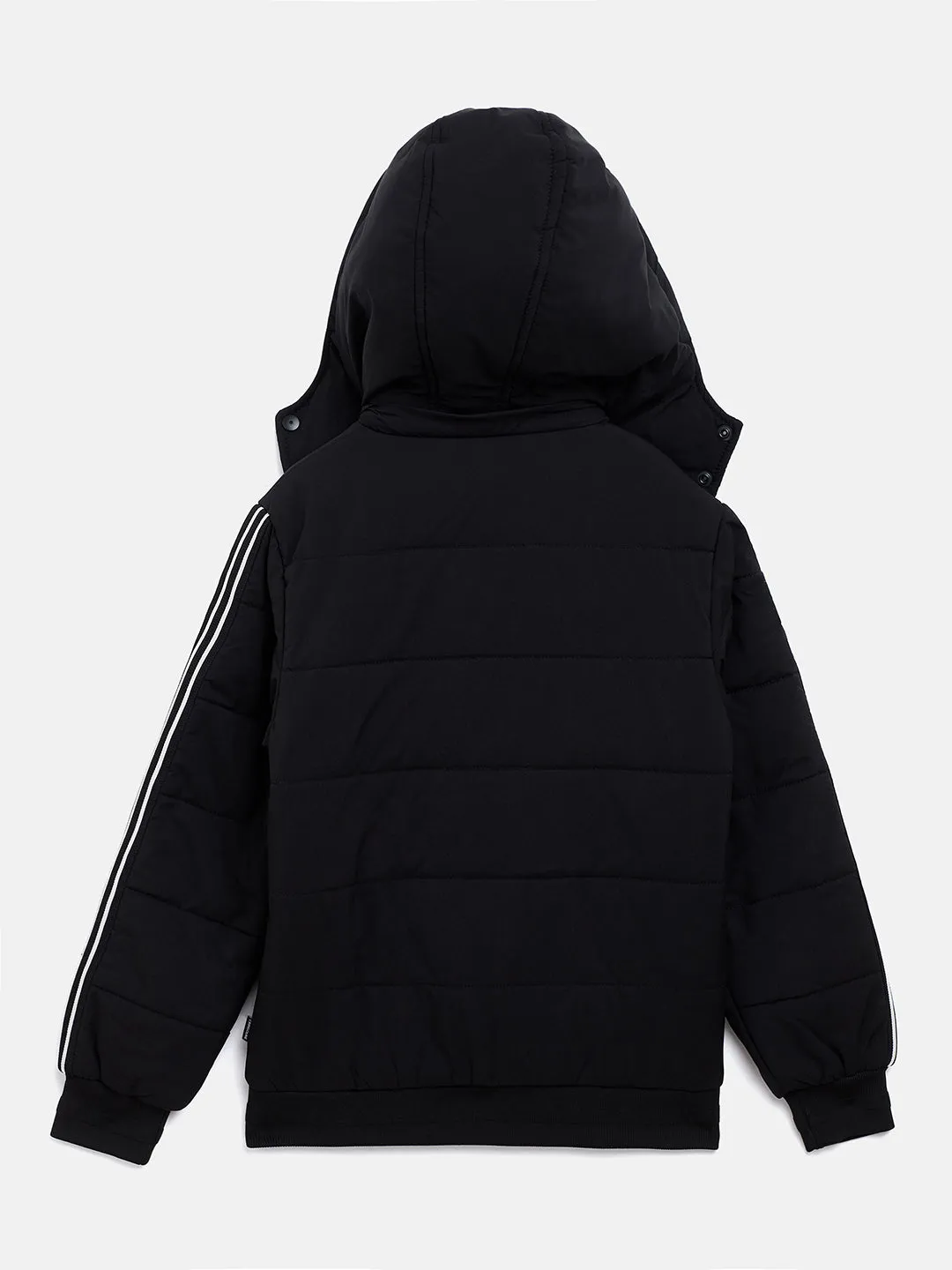 Black Detachable Hood Jacket