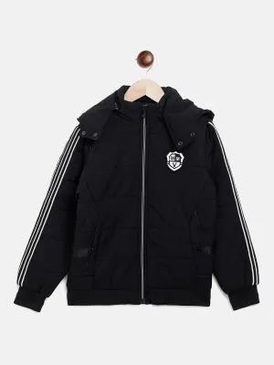 Black Detachable Hood Jacket