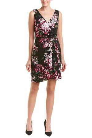 Black Floral Drape Dress