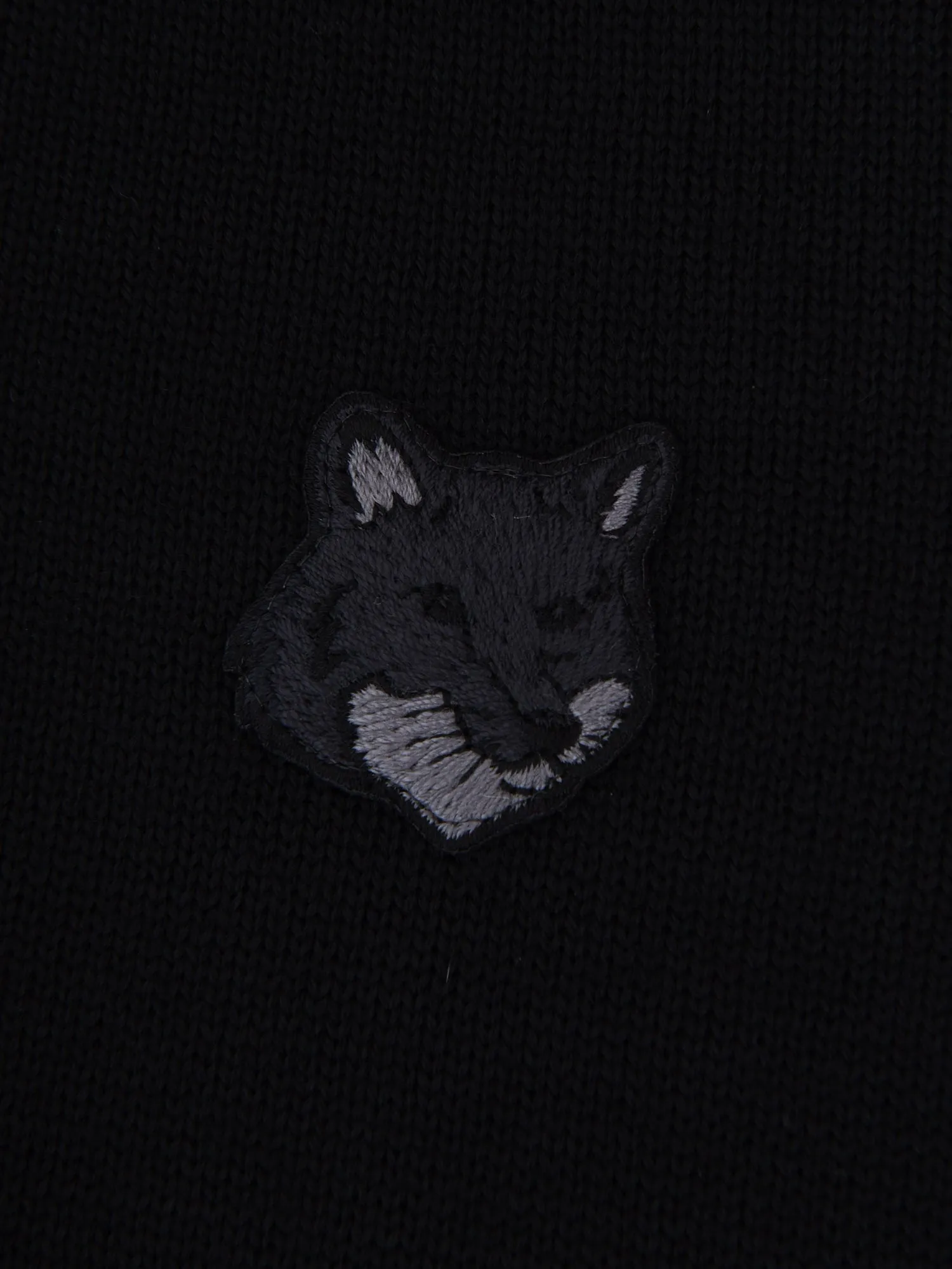 BOLD FOX HEAD PATCH REGULAR CARDIGAN_BLACKP199