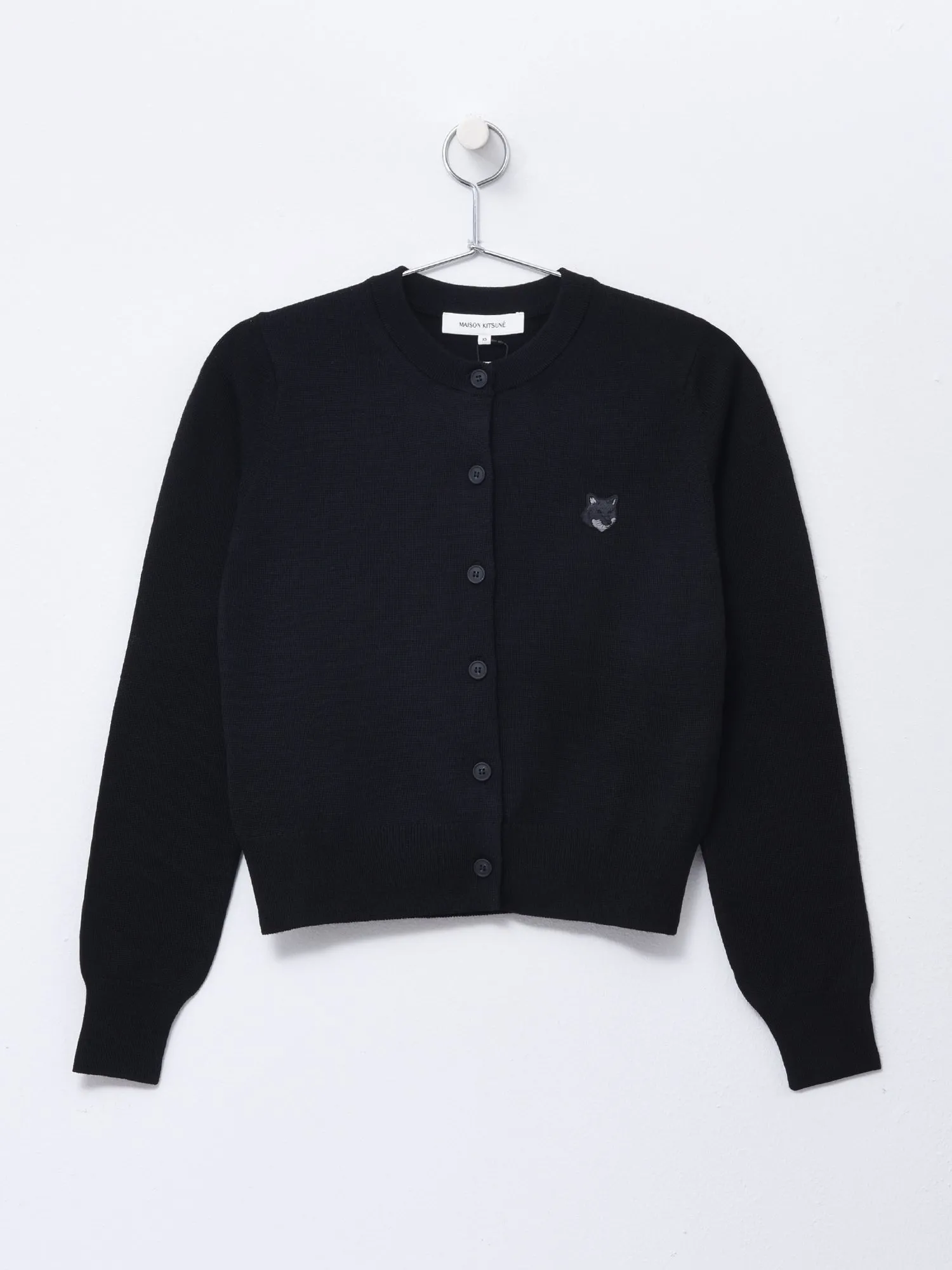BOLD FOX HEAD PATCH REGULAR CARDIGAN_BLACKP199
