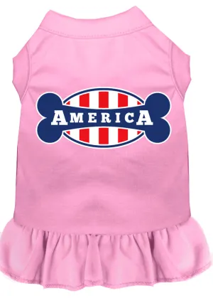 Bonely In America Screen Print Dress Light Pink Xxl