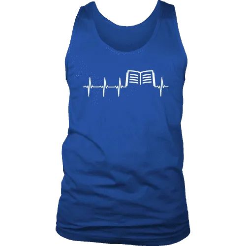 Book heart pulse Mens Tank