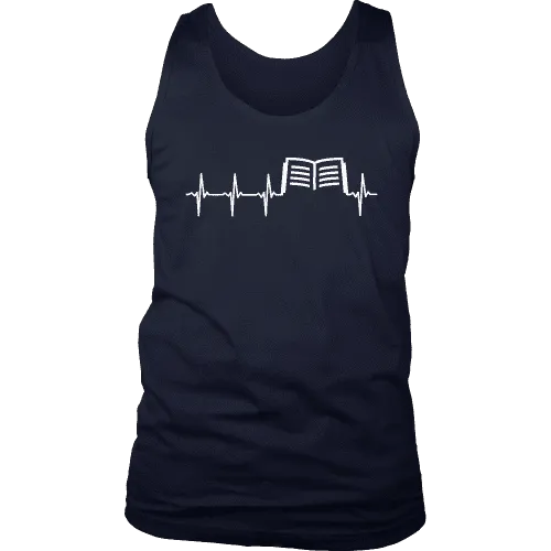 Book heart pulse Mens Tank