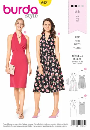 Burda Pattern 6421 Misses' Swing Dresses (8-18)