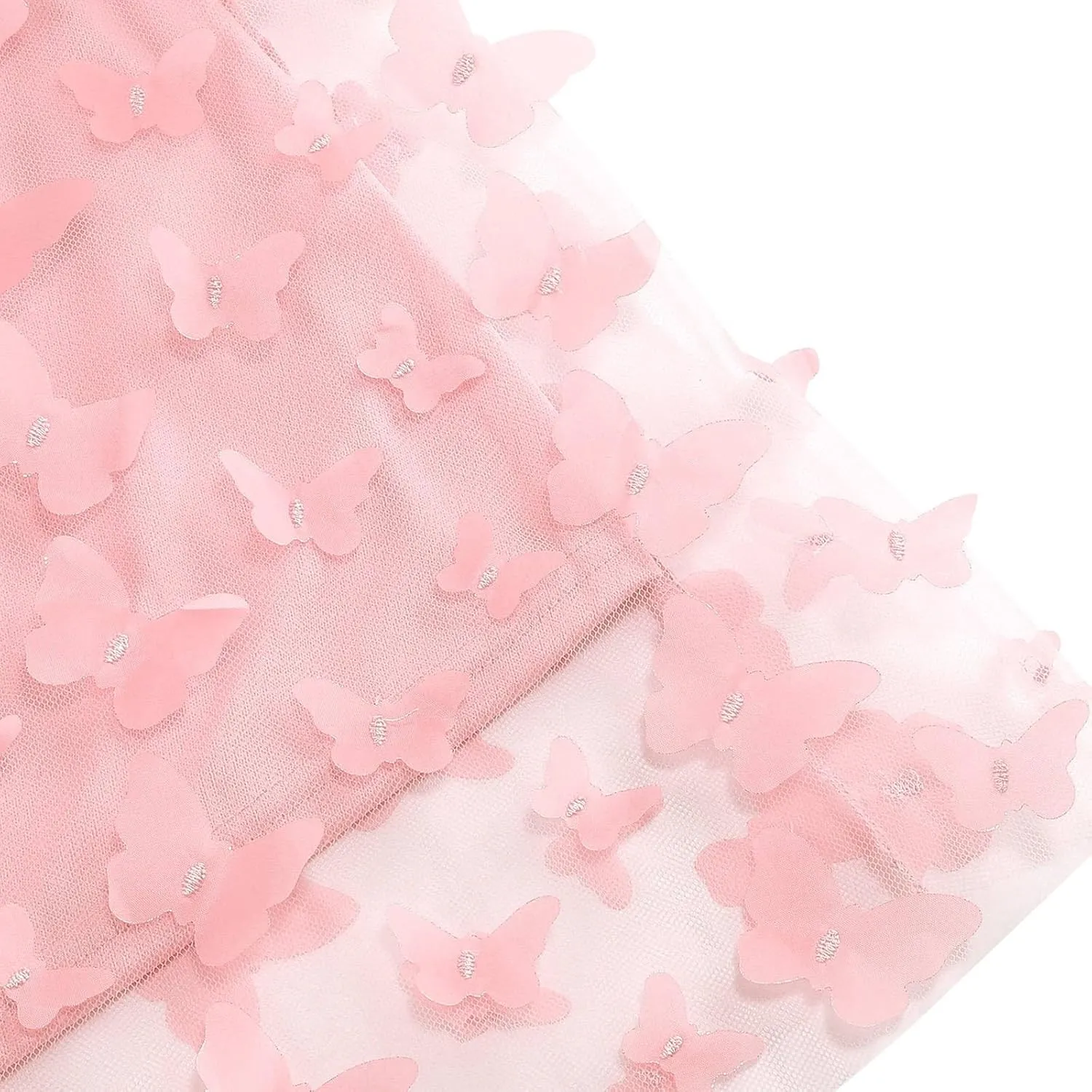 Butterfly Floral Embroidered Women's Skirts - Vintage Tulle Wedding & Prom A-Line Skirts with Elastic Waist Midi Skirt