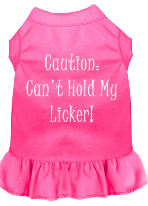 Can't Hold My Licker Screen Print Dress Bright Pink Med