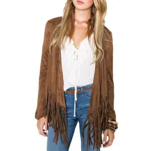 Cardigans franges hippie daim.