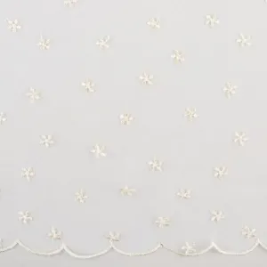 CHERIE Embroidered Mesh - Daisy - Ivory