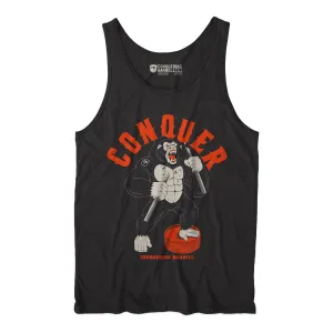 Conquer - Raging Gorilla - on Black tank top