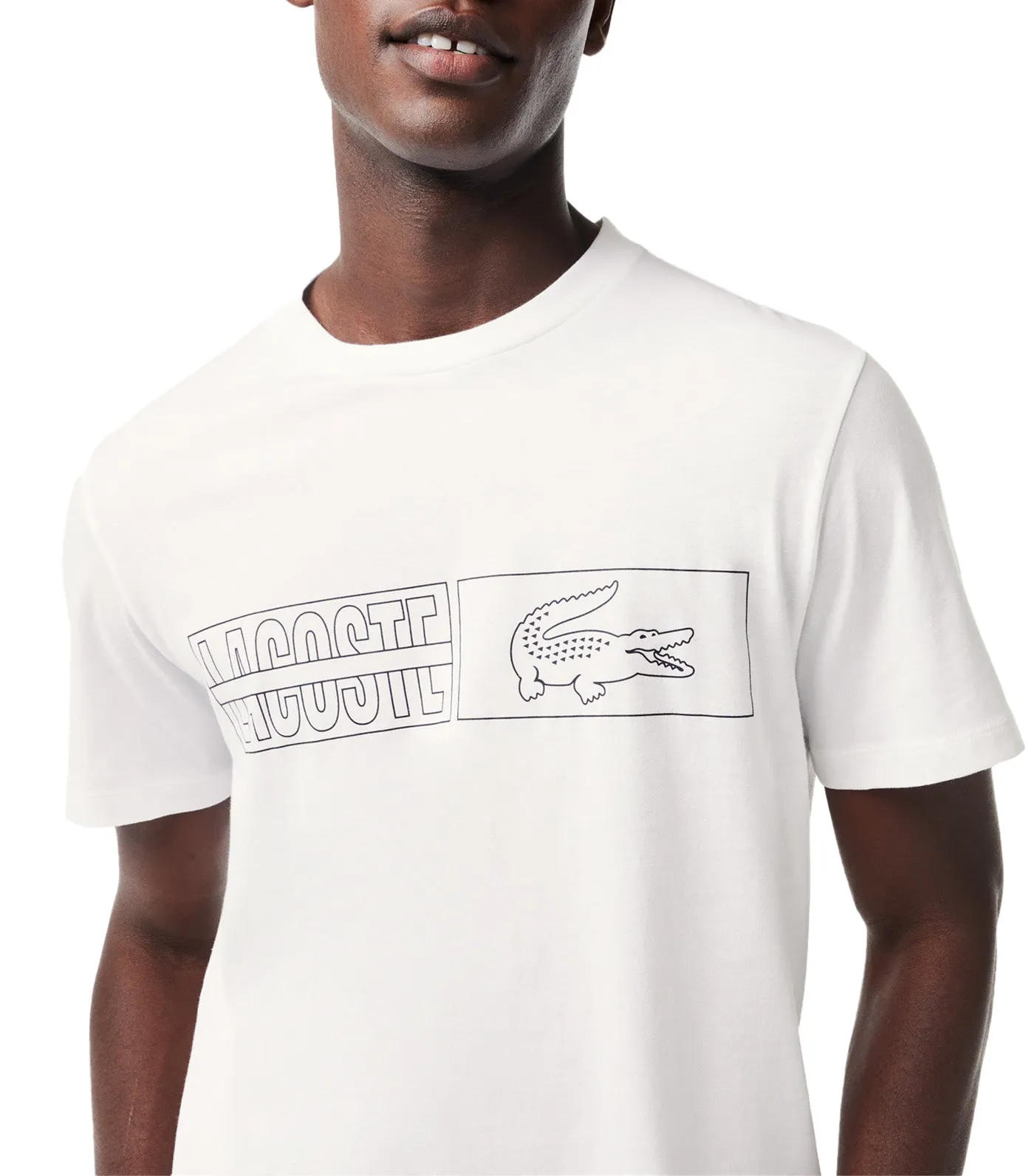 Cotton Jersey Printed Lounge T-Shirt White/Abysm