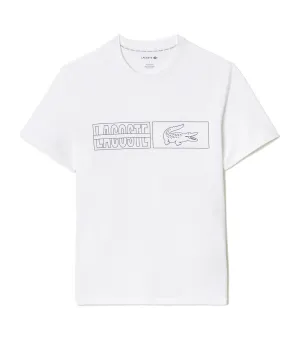 Cotton Jersey Printed Lounge T-Shirt White/Abysm