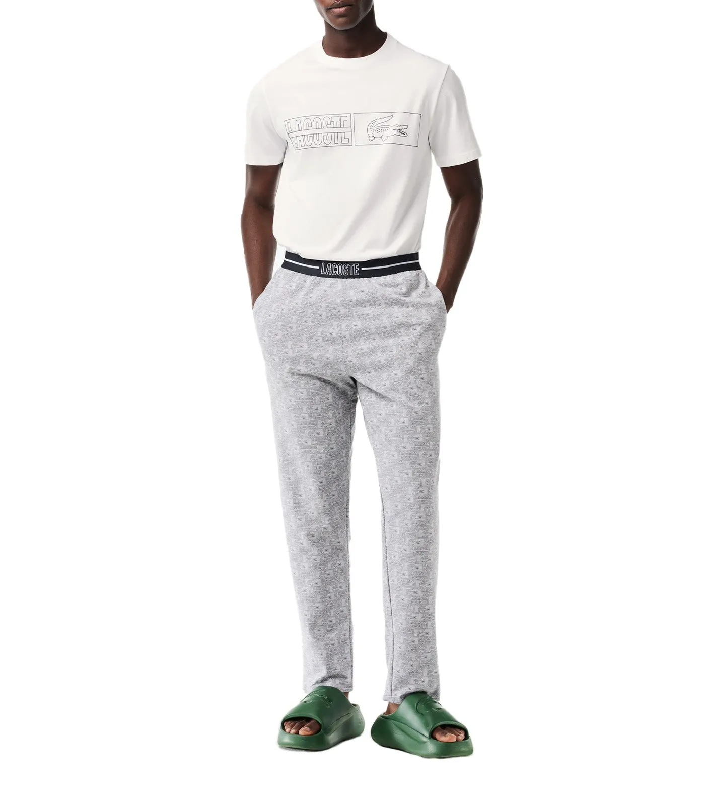 Cotton Jersey Printed Lounge T-Shirt White/Abysm