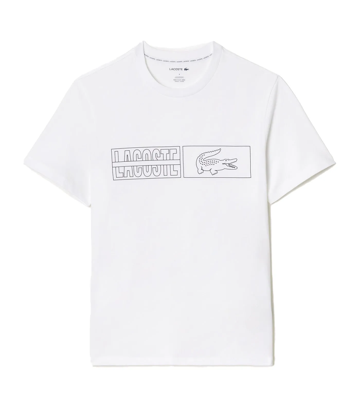 Cotton Jersey Printed Lounge T-Shirt White/Abysm