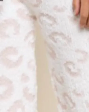 Cozy It Up Leopard Pants In Pink/White | Pink/White