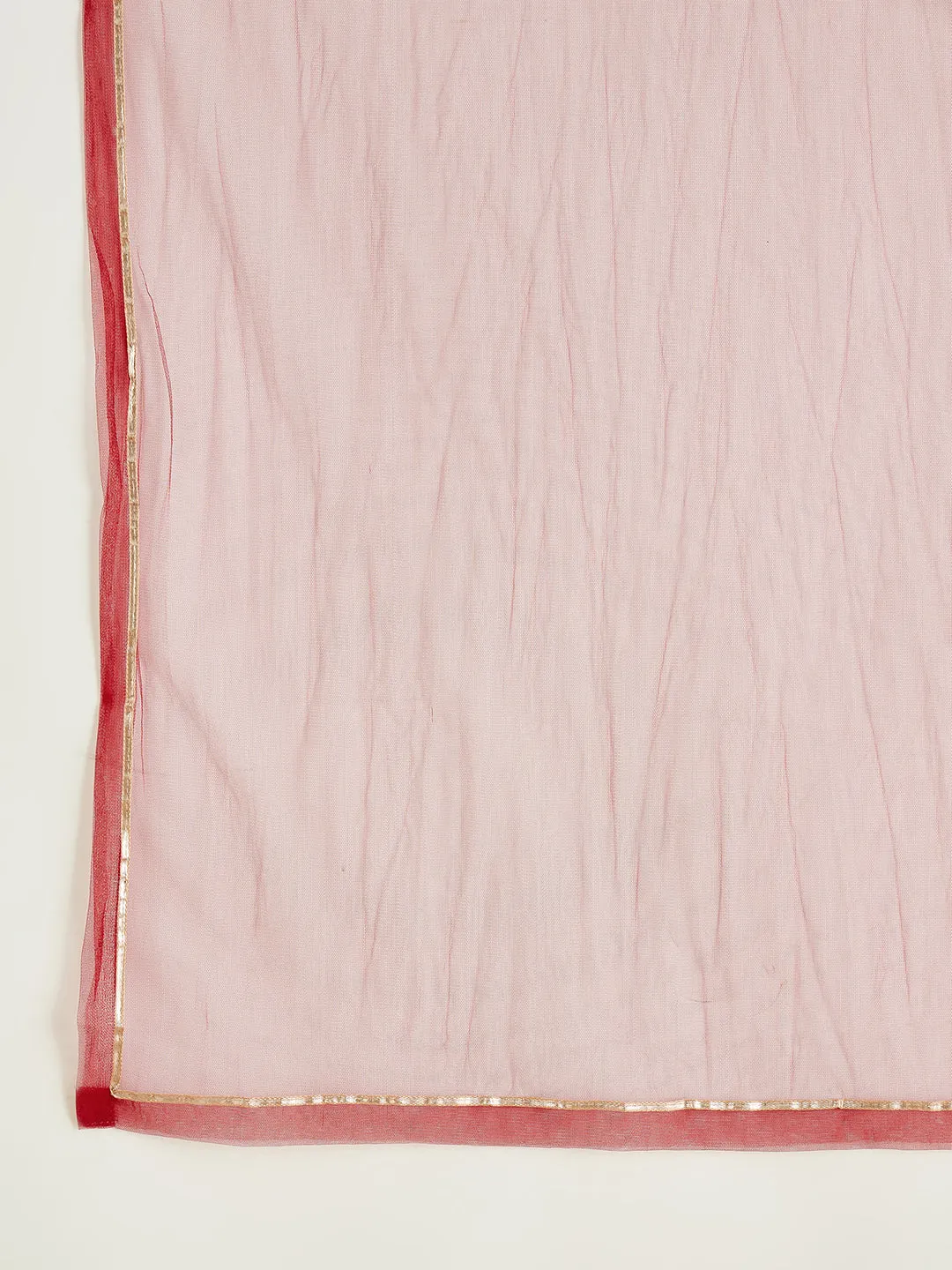 Cream Ethnic Motifs Yoke Design Sequined Kurta with Trousers & Dupatta