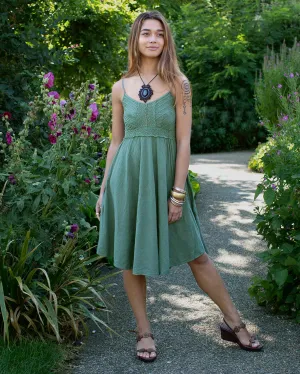 Crochet Swing Dress Green/Grey