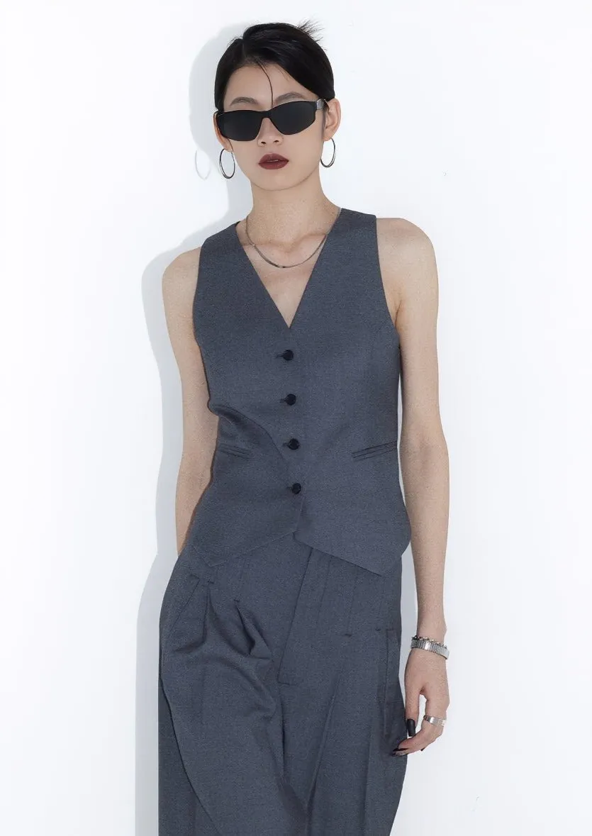 CROSSOVER BACKLESS V-NECK VEST
