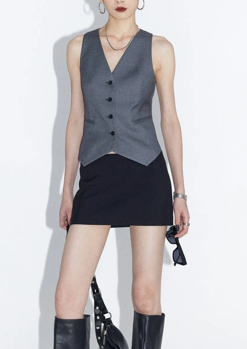 CROSSOVER BACKLESS V-NECK VEST