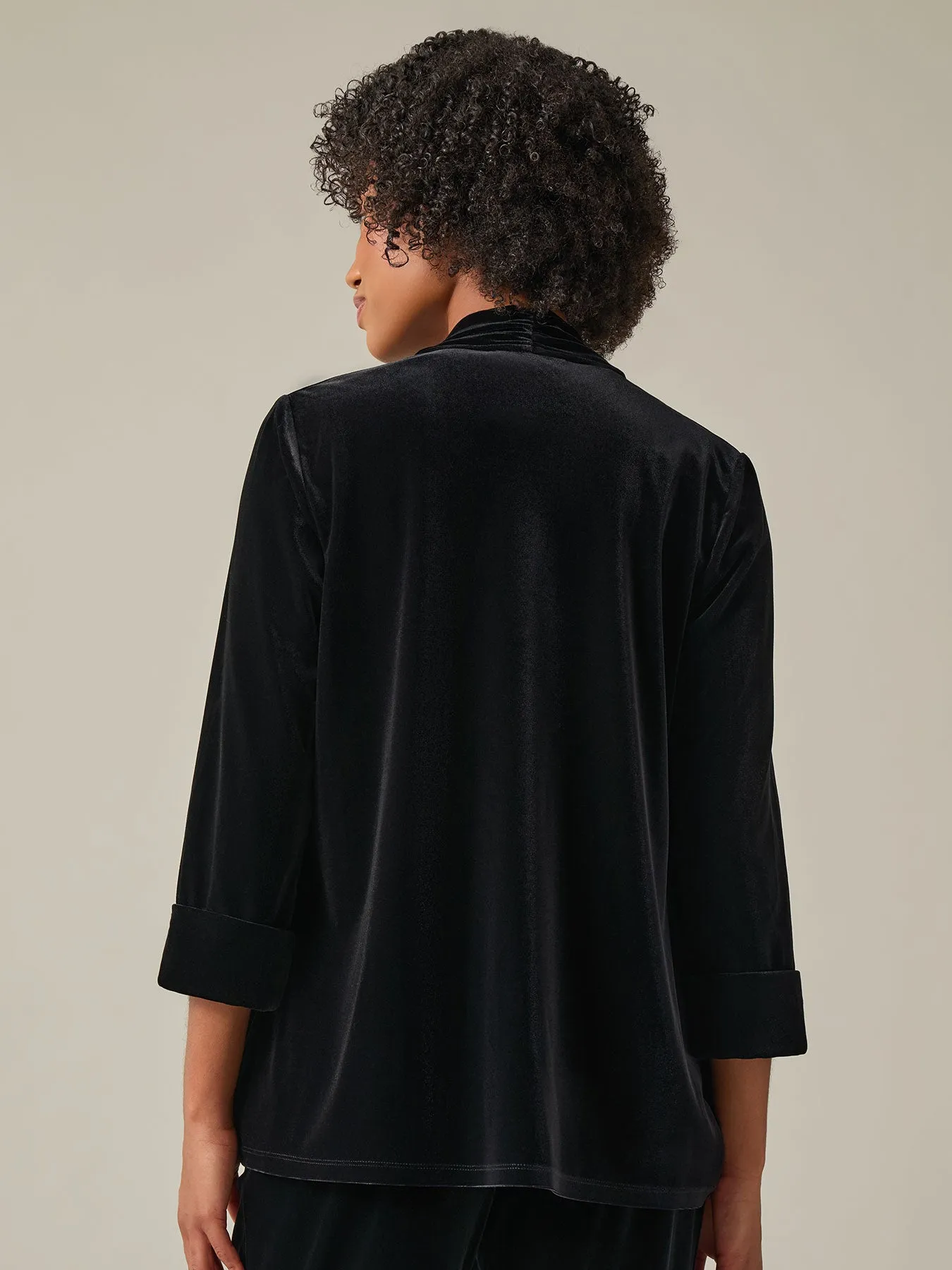 Cuffed Sleeve Cardigan, Velvet