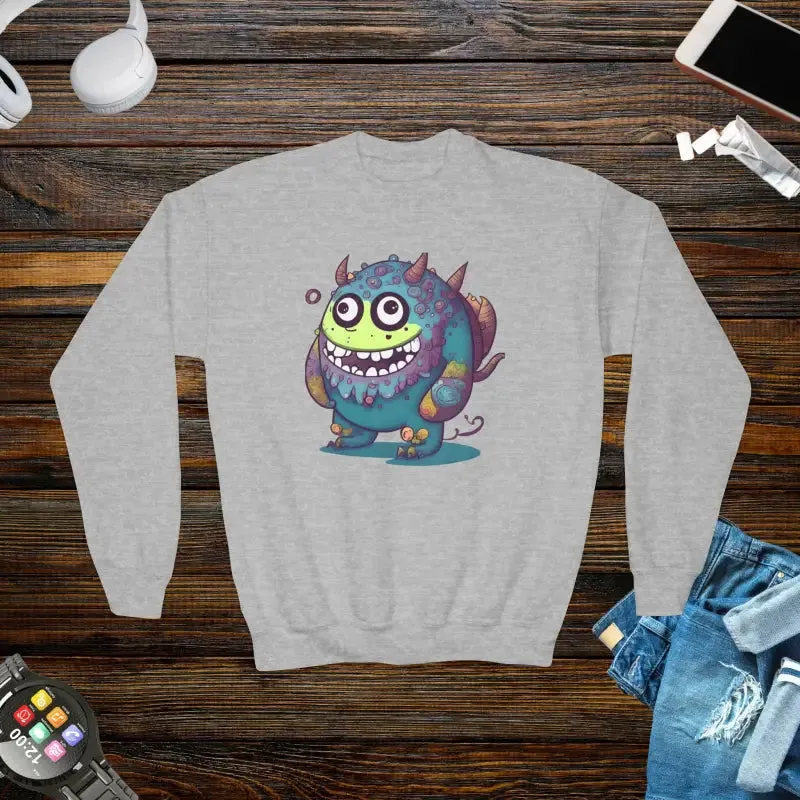Cute Monster Youth Crewneck Sweatshirt for Trendy Kids