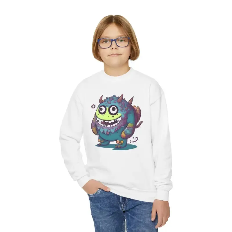 Cute Monster Youth Crewneck Sweatshirt for Trendy Kids