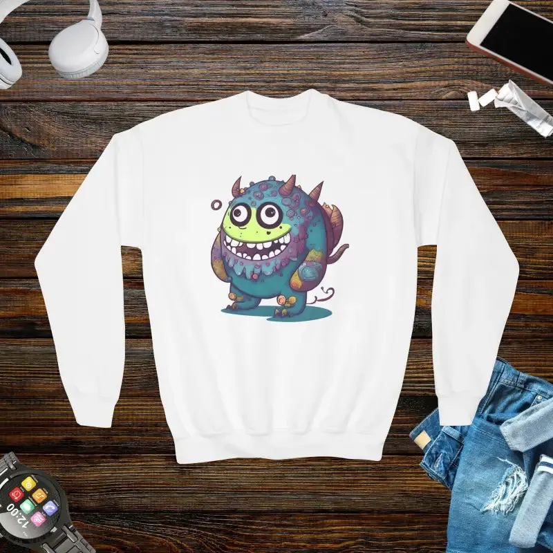 Cute Monster Youth Crewneck Sweatshirt for Trendy Kids