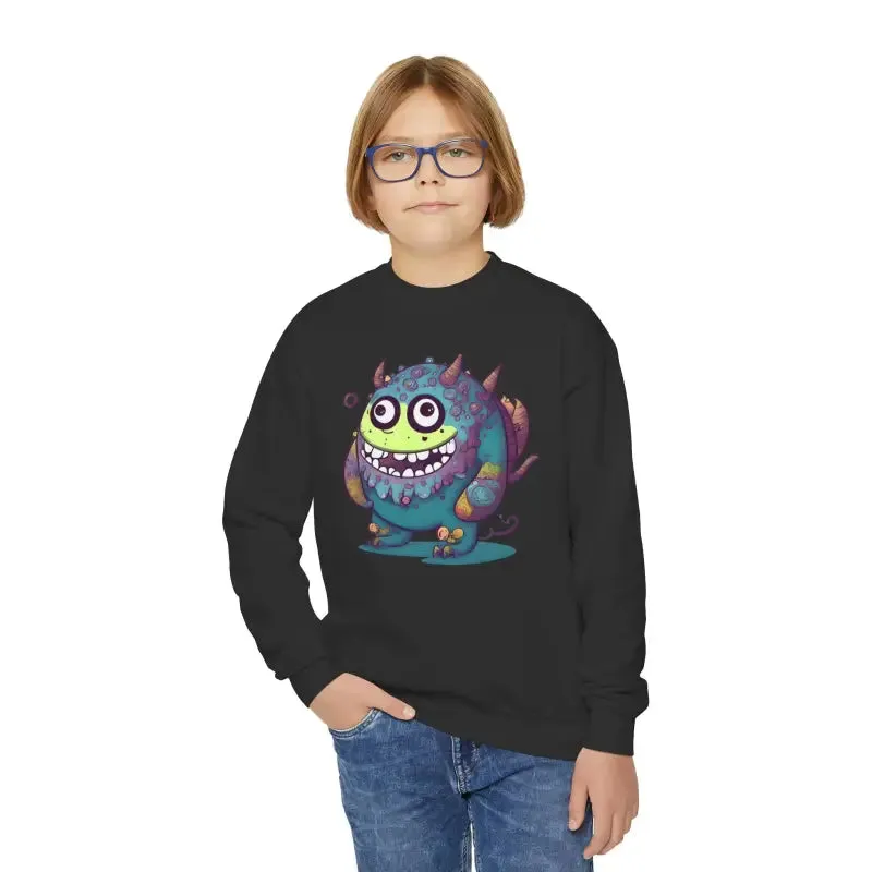 Cute Monster Youth Crewneck Sweatshirt for Trendy Kids