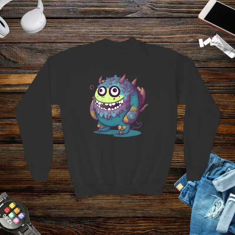 Cute Monster Youth Crewneck Sweatshirt for Trendy Kids