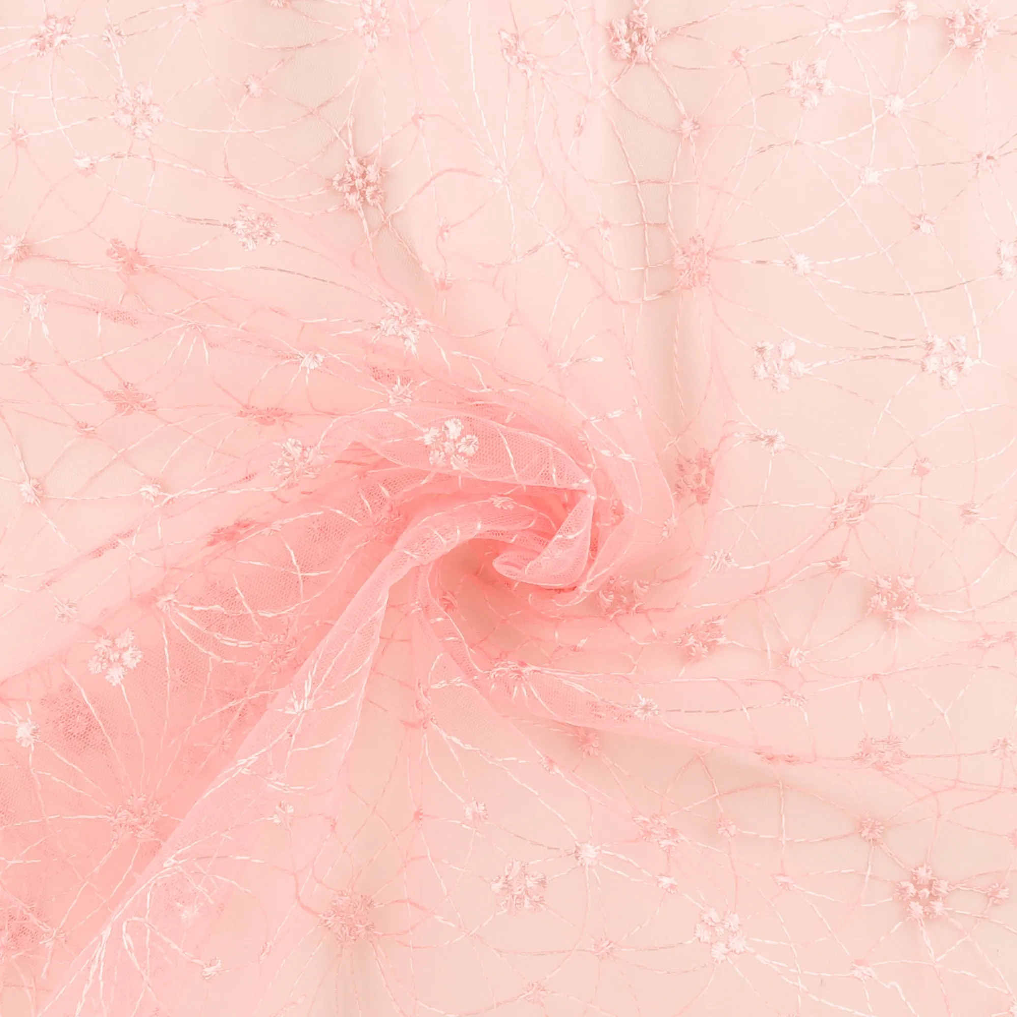 Embroidered Mesh With Sequins - BRIGITTE - 017 - Blush