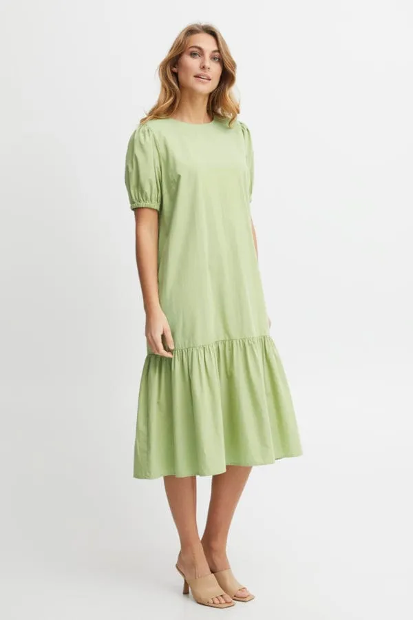Fransa Cotton Peplum Dress Mint Green