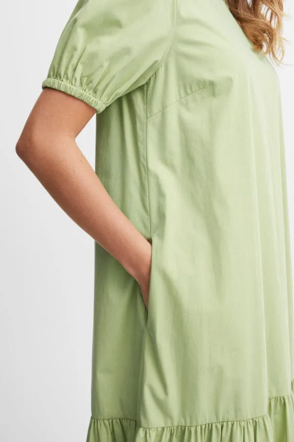 Fransa Cotton Peplum Dress Mint Green