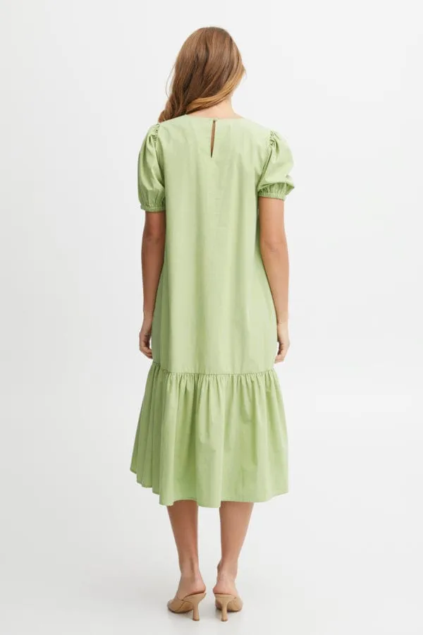 Fransa Cotton Peplum Dress Mint Green
