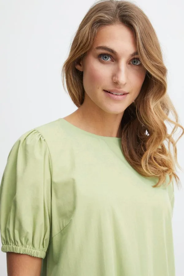 Fransa Cotton Peplum Dress Mint Green