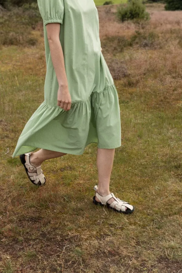 Fransa Cotton Peplum Dress Mint Green