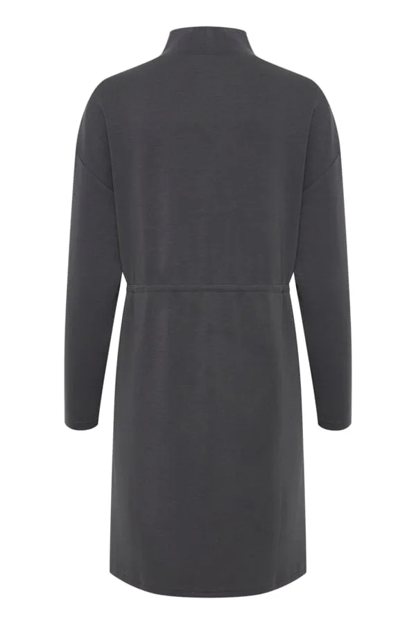 Fransa Sweater Dress Charcoal Grey