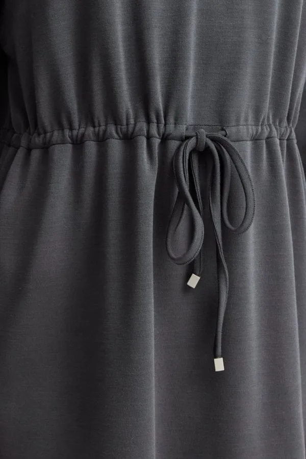 Fransa Sweater Dress Charcoal Grey