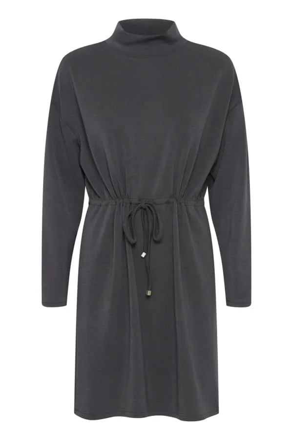 Fransa Sweater Dress Charcoal Grey