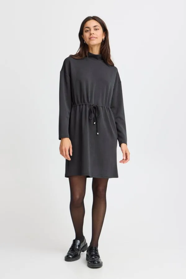 Fransa Sweater Dress Charcoal Grey