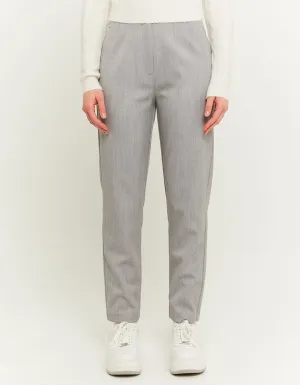 Grey High Waist Elegant Chino Trousers