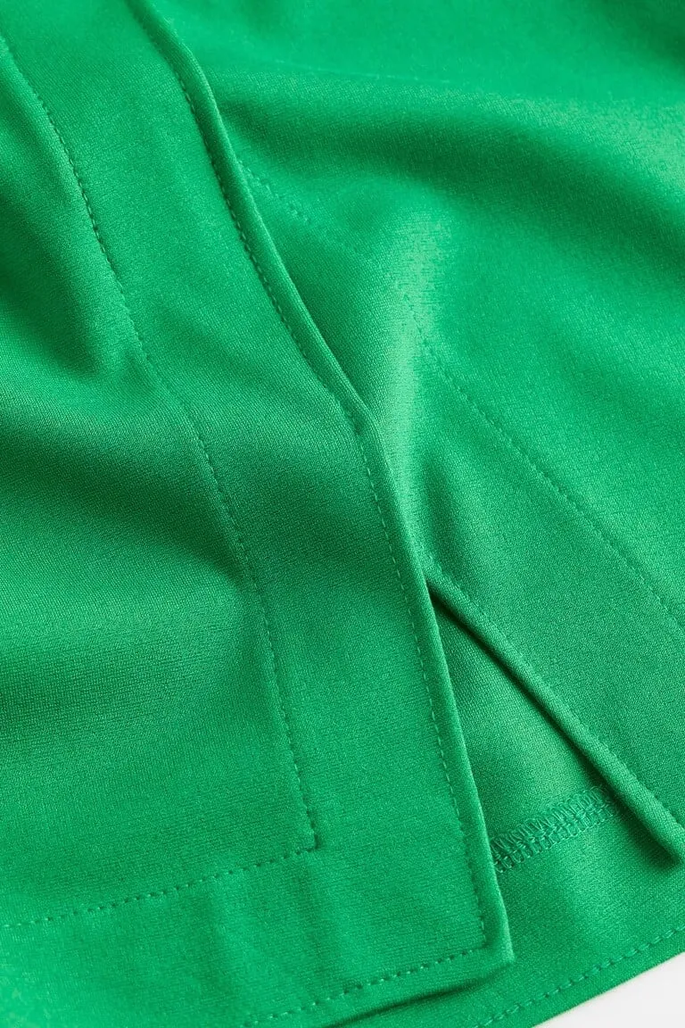 H&M Short Wrap-front Skirt, green