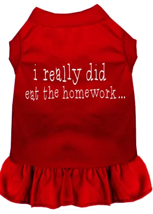 I Really Did Eat The Homework Screen Print Dress Red Xs
