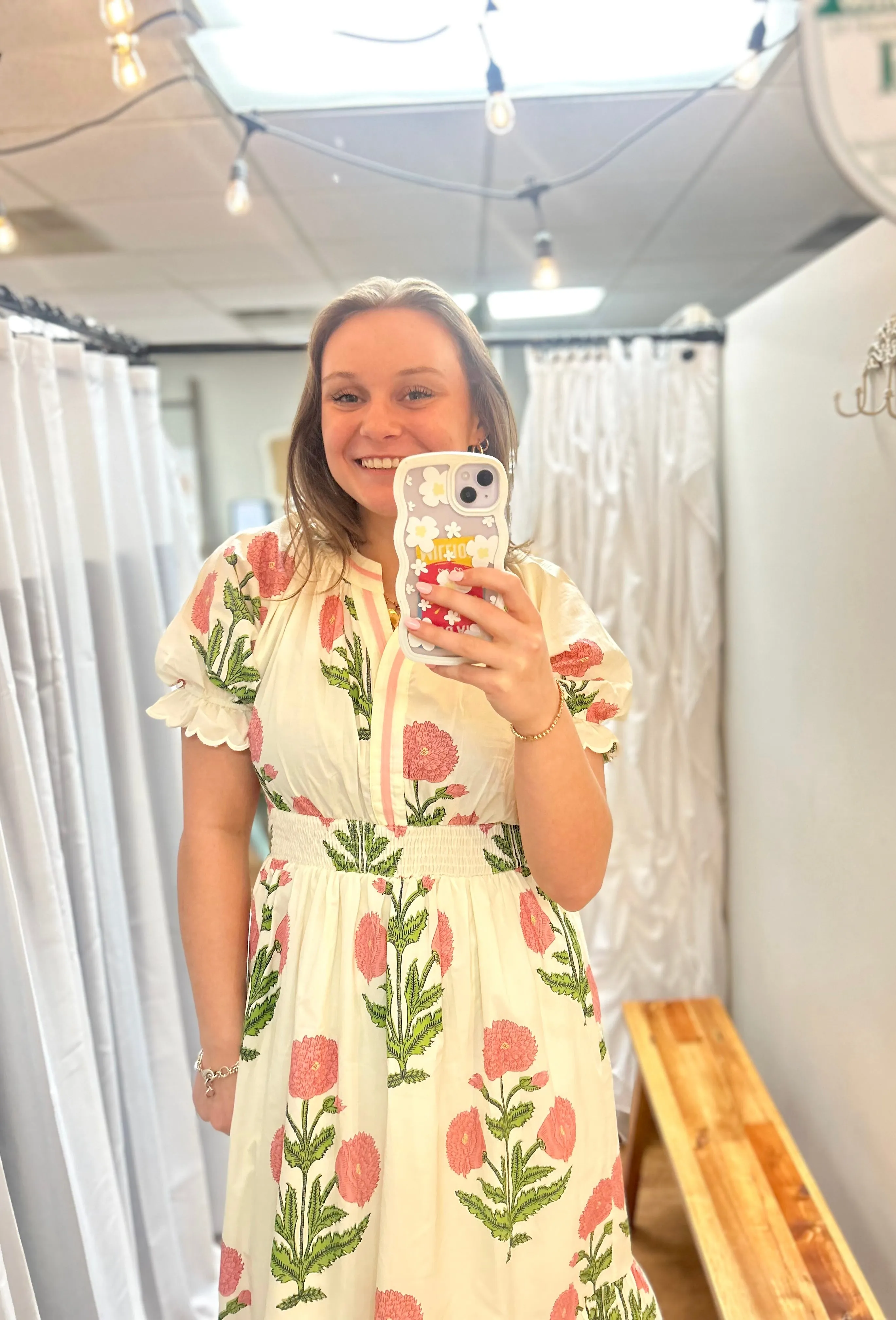 Ladies Floral Print Midi Dress