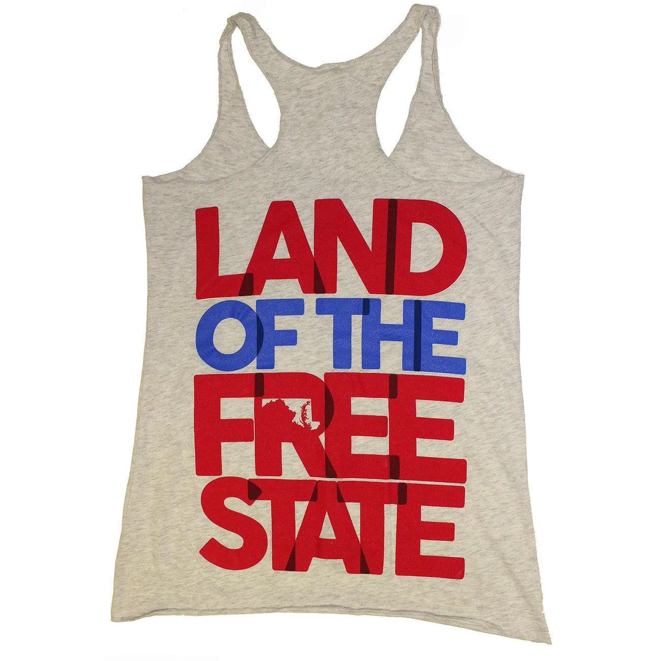 Land of the Free State (Heather Grey) / Ladies Racerback Tank