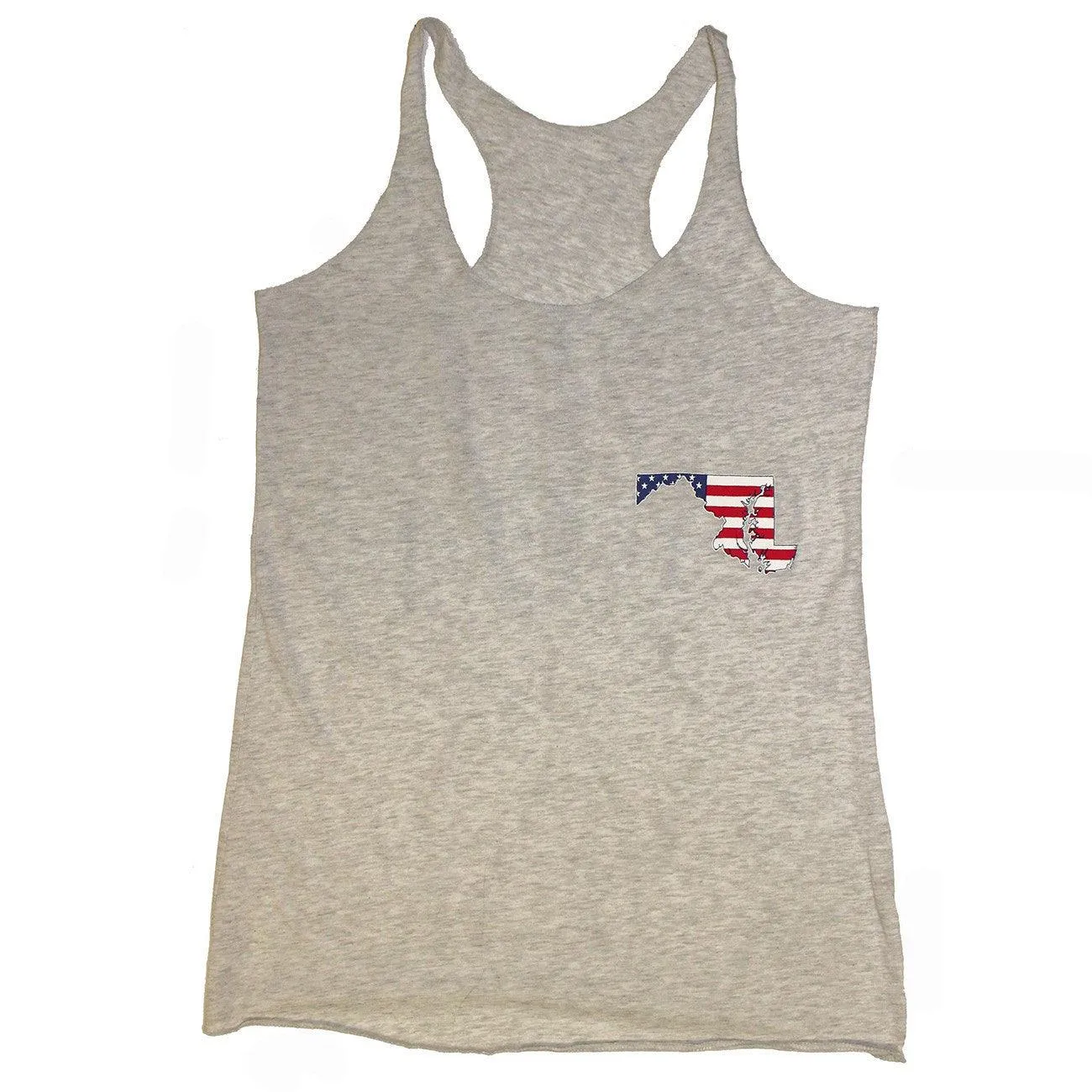 Land of the Free State (Heather Grey) / Ladies Racerback Tank