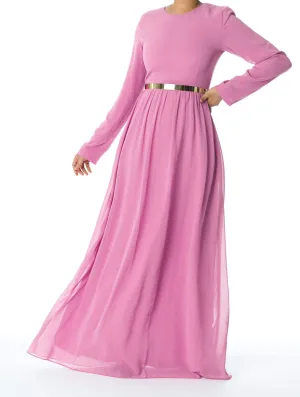 Lavender Pink Modern Chiffon Maxi dress