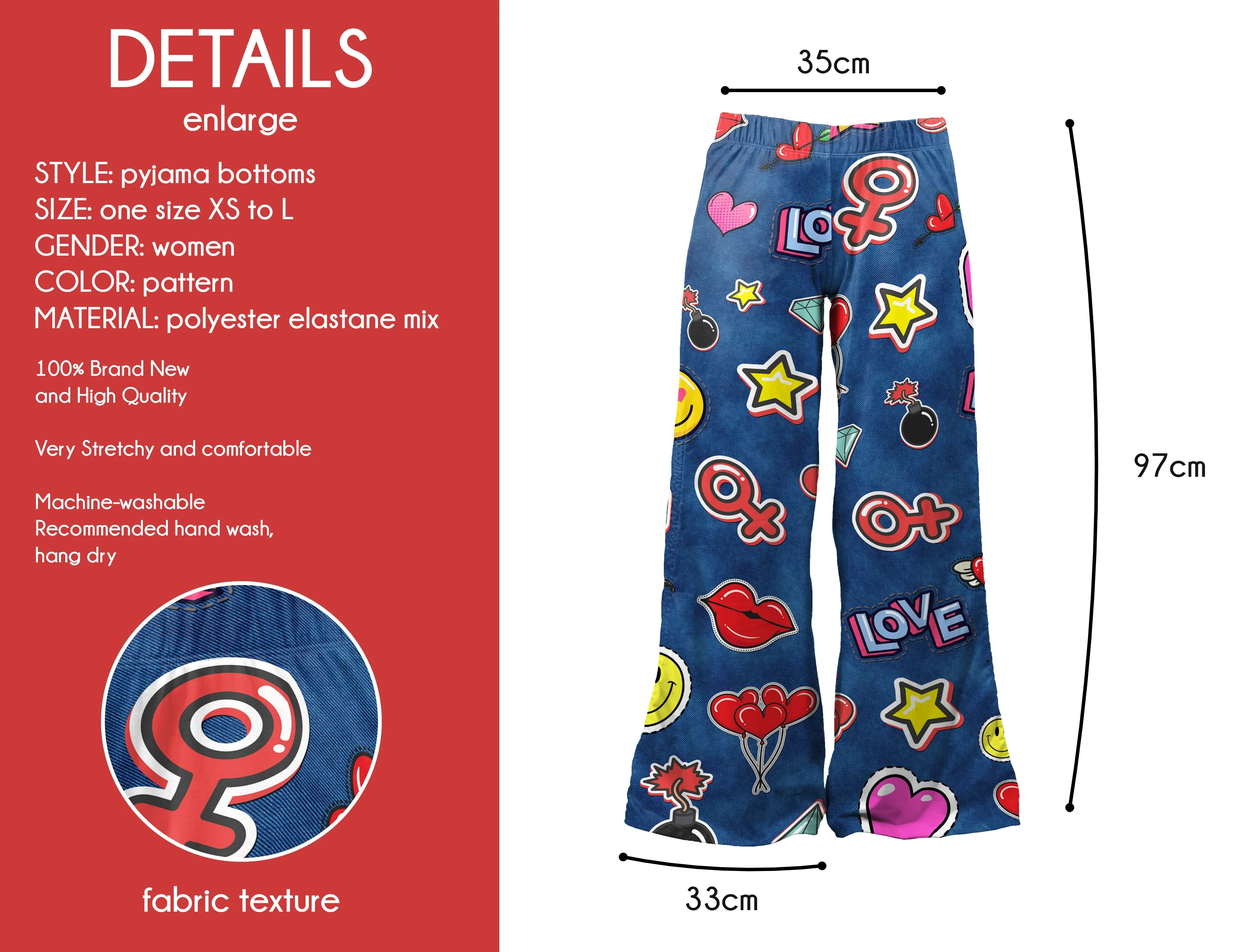 Loungewear Jeans Patches (UK Size 8-14)